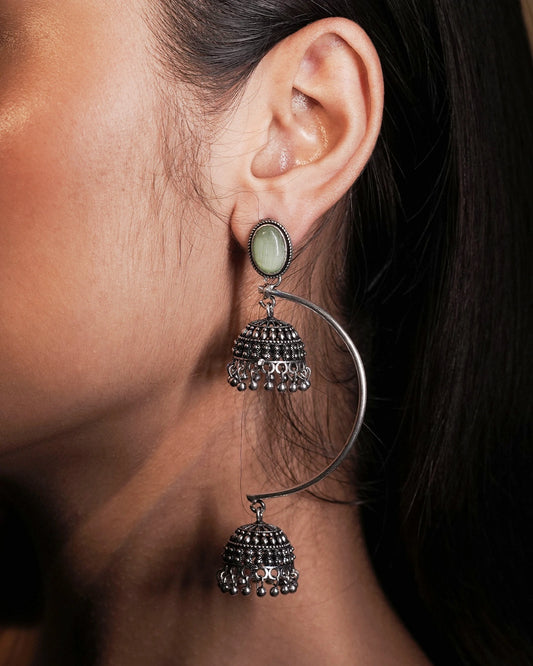 Statement Oxidised Earrings - Siya