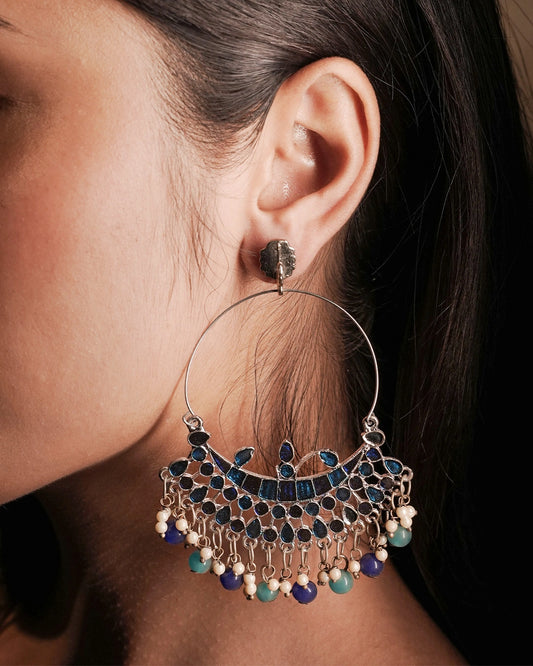 Statement Oxidised Earrings - Indrani