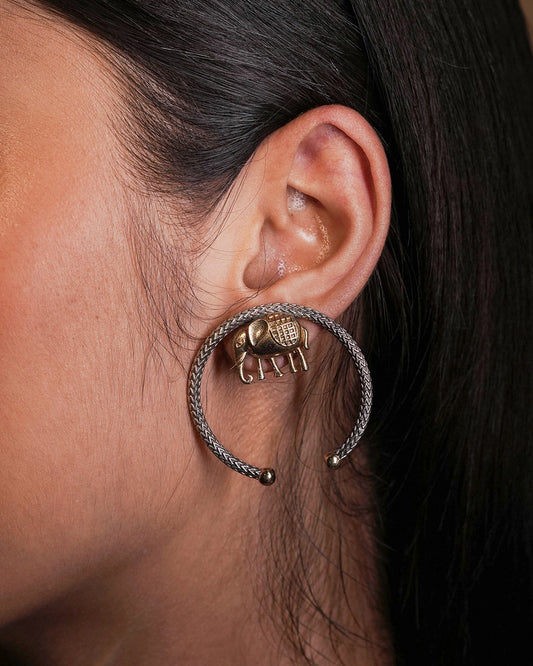 Statement Oxidised Earrings - Vajri
