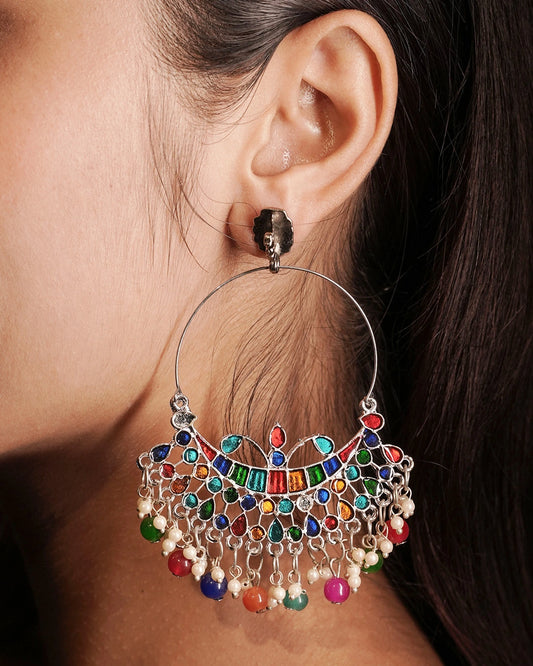 Statement Oxidised Earrings - Vedaa
