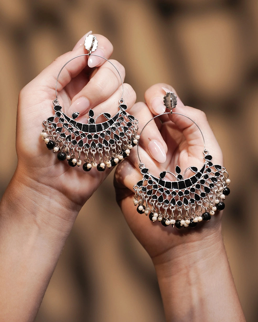 Statement Oxidised Earrings - Meera