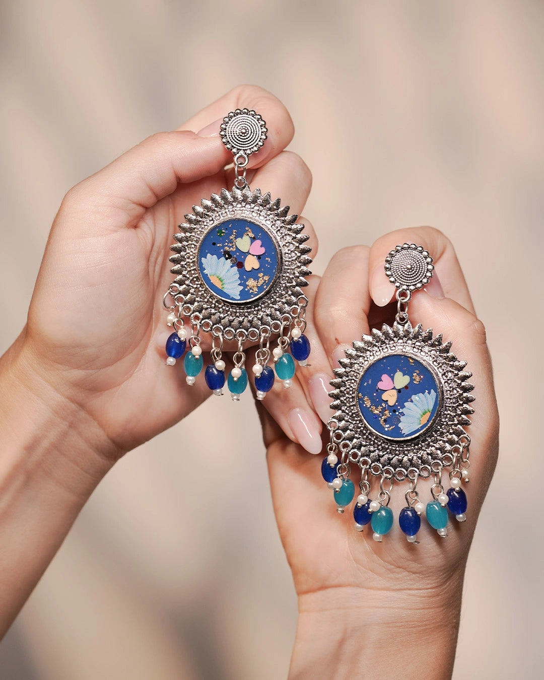 Statement Oxidised Earrings - Shyama