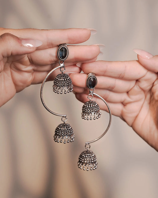 Statement Oxidised Earrings - Chandrika