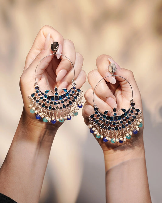 Statement Oxidised Earrings - Indrani