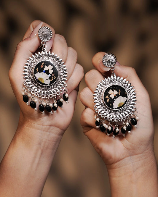 Statement Oxidised Earrings - Sitara