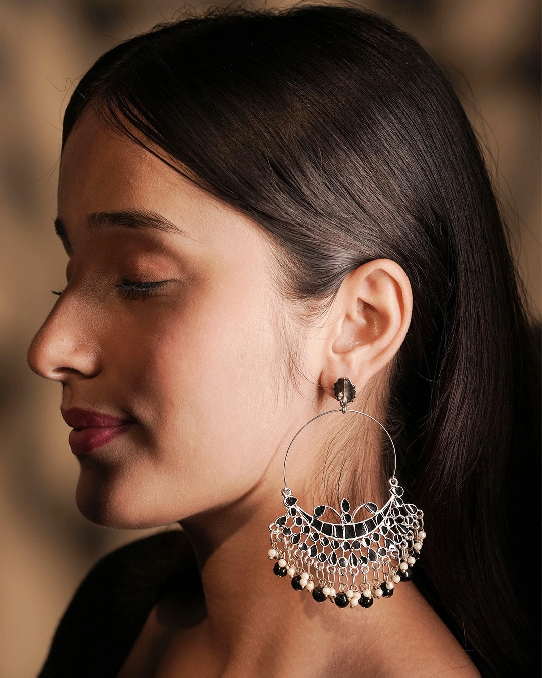 Statement Oxidised Earrings - Meera