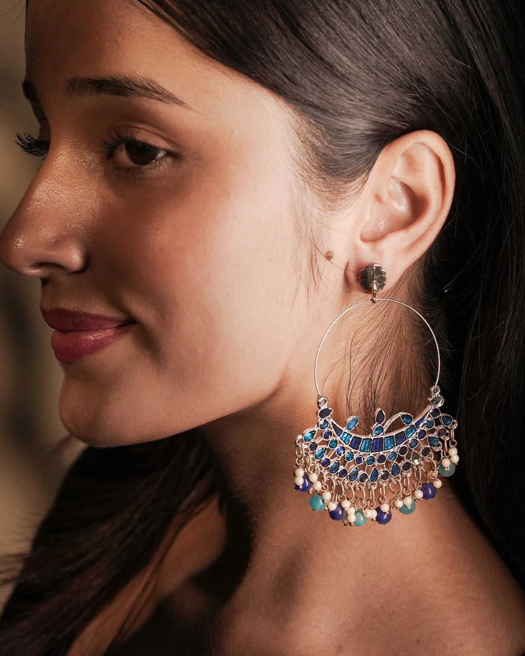 Statement Oxidised Earrings - Indrani
