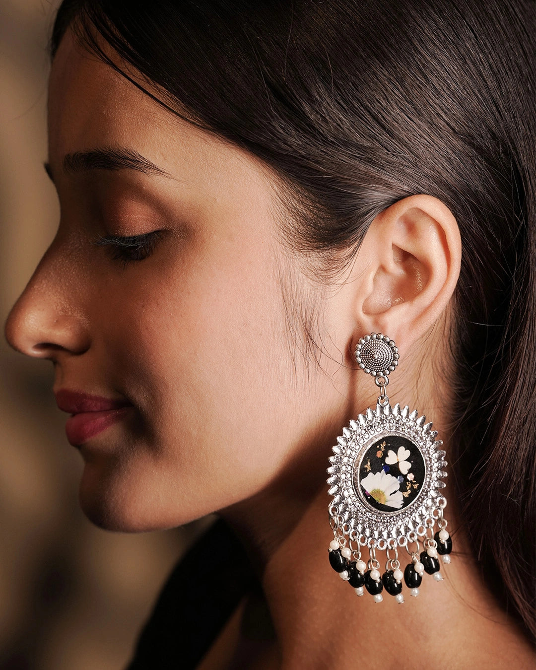Statement Oxidised Earrings - Sitara