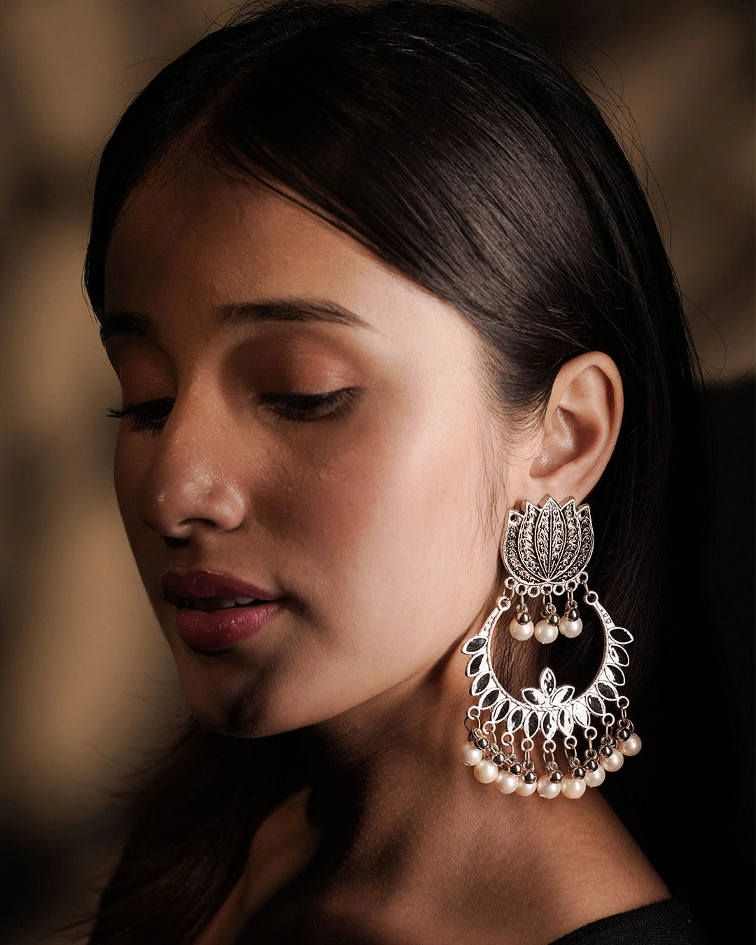 Statement Oxidised Earrings - Padmini