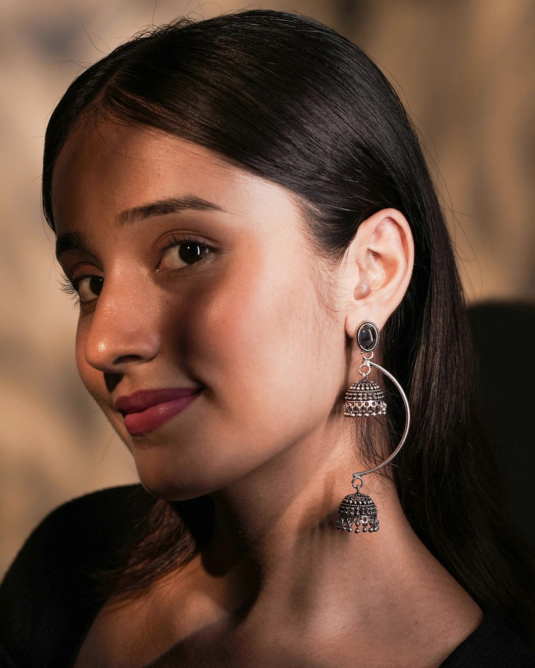Statement Oxidised Earrings - Chandrika