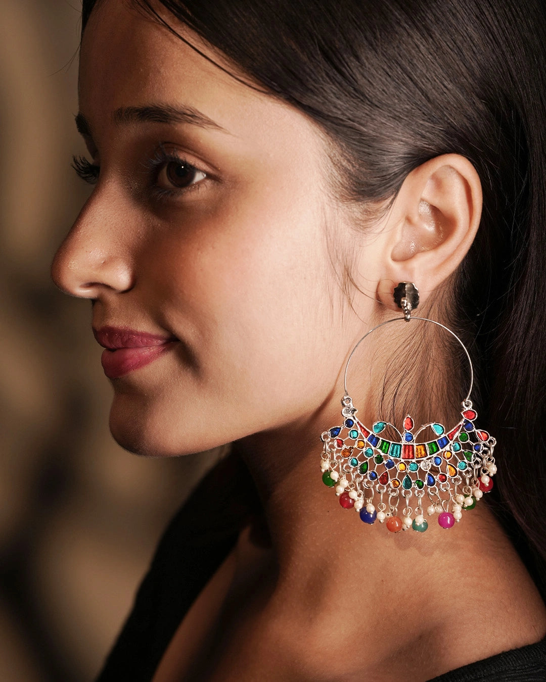 Statement Oxidised Earrings - Vedaa